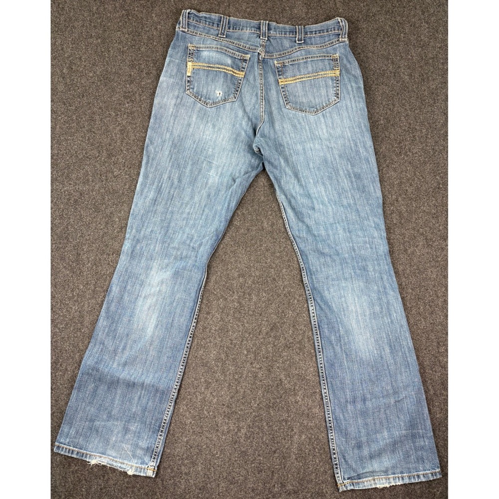 Cinch Carter 2.0 Mens Distressed Relaxed Bootcut Jeans Blue 38x36 (FITS 35x34) - Picture 2 of 12